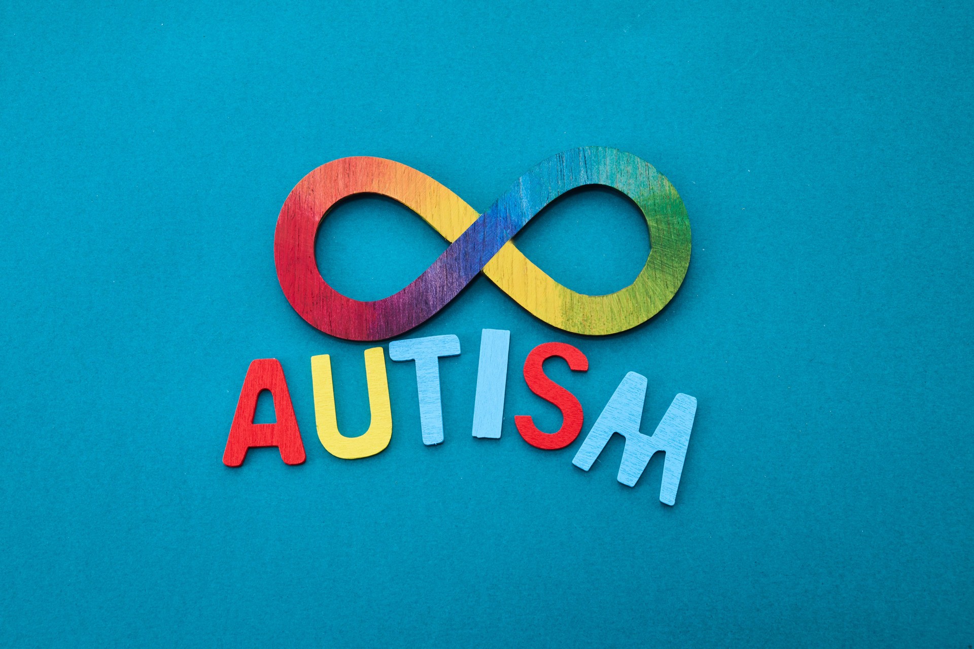 Autistic rainbow eight infinity symbol. Autism awareness day symbol.