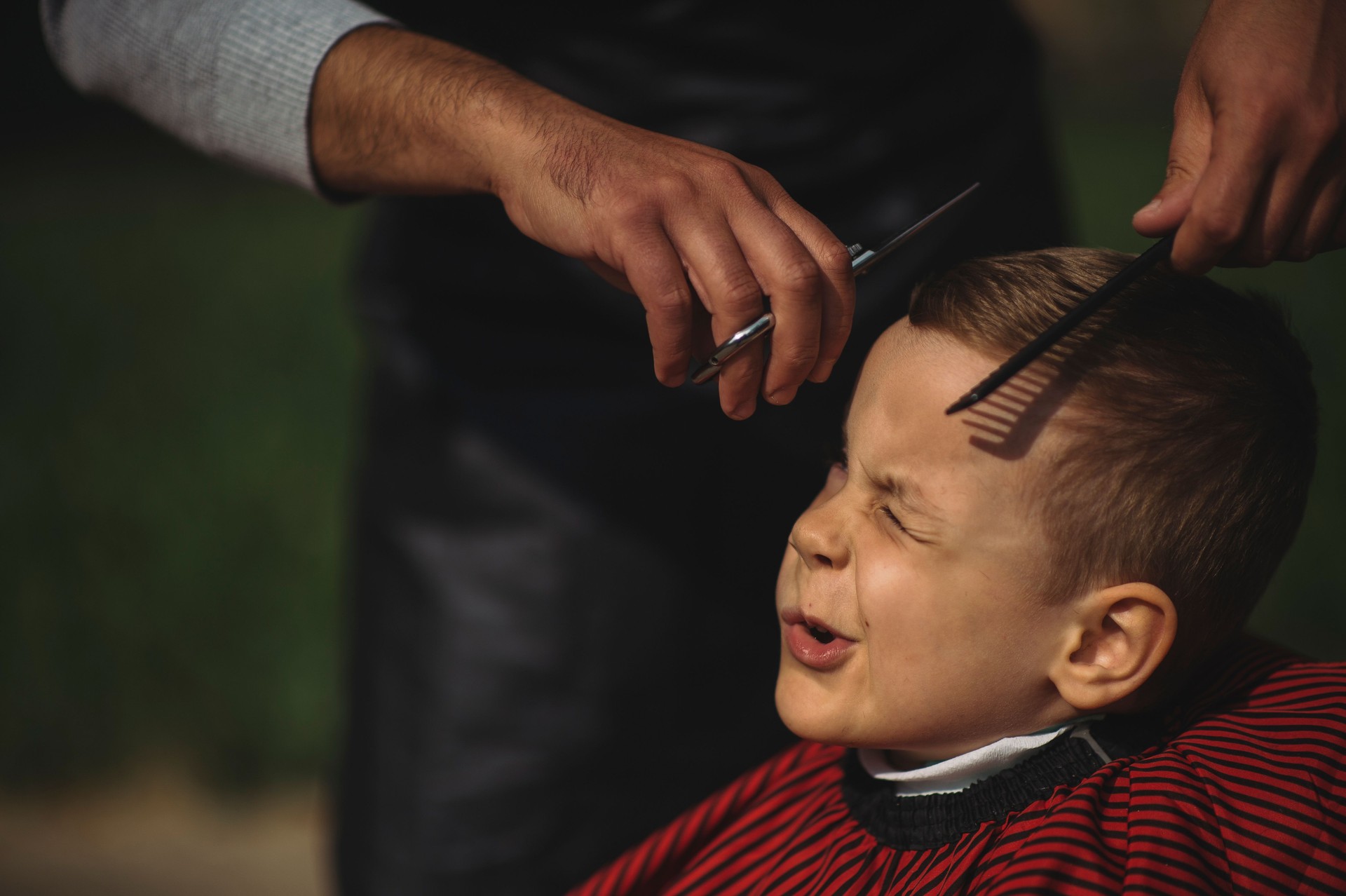 Boy having a haircut